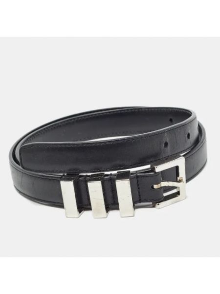 Cinturón de cuero retro Yves Saint Laurent Vintage negro