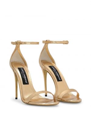 Dabīgās ādas sandales Dolce & Gabbana zelts