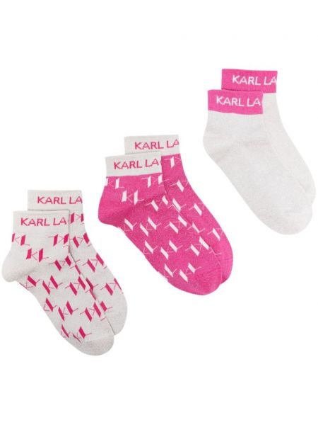 Chaussettes à imprimé en jacquard Karl Lagerfeld