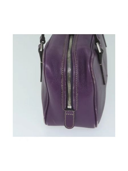 Bolsa de hombro de cuero retro Burberry Vintage violeta