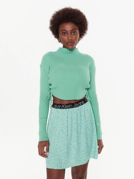 Длинный свитер Calvin Klein зеленый
