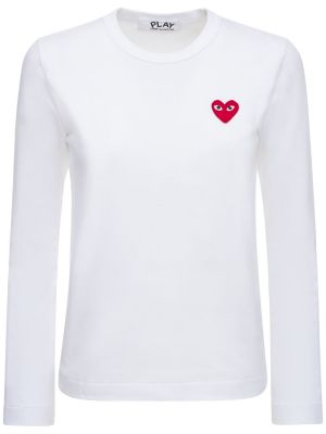 T-shirt i bomull i jersey Comme Des Garçons Play vit