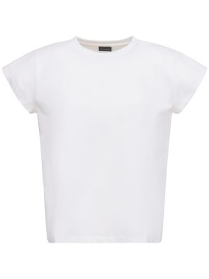 Βαμβακερή μπλούζα από ζέρσεϋ Magda Butrym λευκό