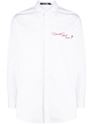 Sweatshirt med broderi Karl Lagerfeld vit