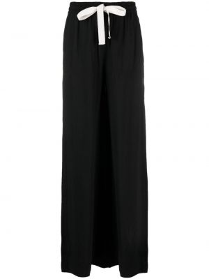 Viskózové volné kalhoty z polyesteru s kapsami Rodebjer - černá