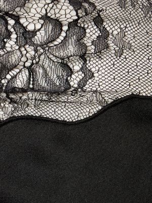 Satynowa sukienka midi koronkowa The Andamane czarna