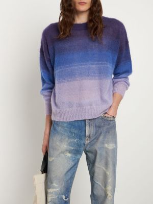 Пуловер с градиентным принтом от мохер Isabel Marant синьо