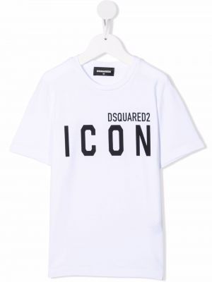 Trykt t-skjorte for jenter Dsquared2 Kids hvit