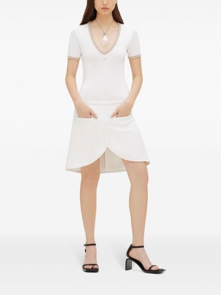 Asymetrické mini sukně Courrèges bílé