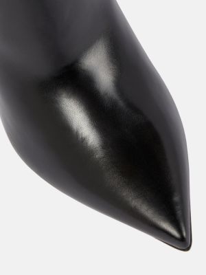 Usnjene gumijasti škornji Balmain črna
