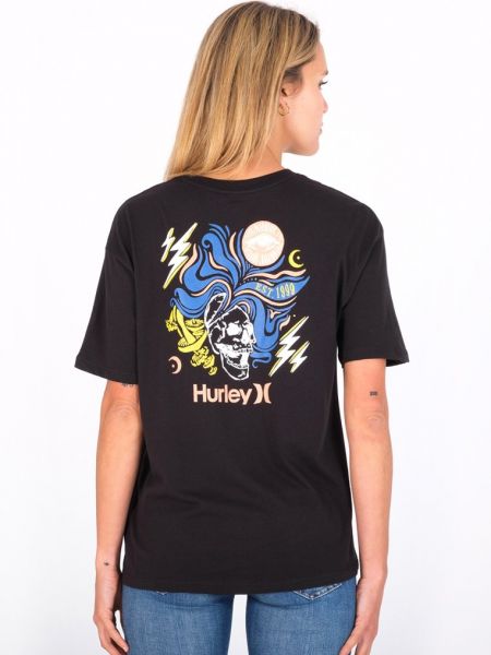 Koszulka z nadrukiem Hurley czarna