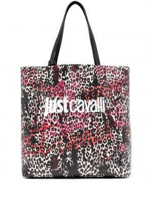 Nákupná taška s potlačou Just Cavalli čierna