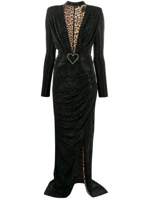 Asymetrické večerní šaty Philipp Plein černé