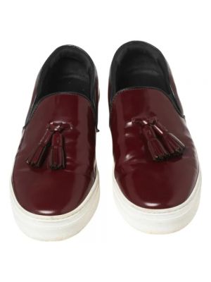Sneakersy skórzane Celine Vintage czerwone