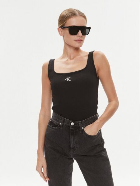 Relaxed топ Calvin Klein Jeans черно