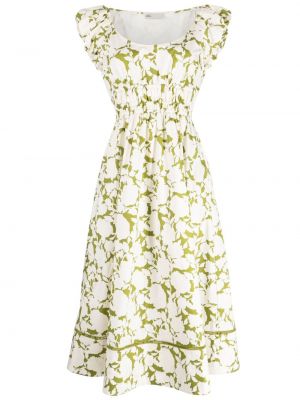 Kvetinové šaty s potlačou Tory Burch biela