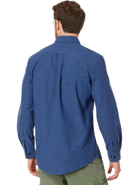 Пуховая длинная рубашка на пуговицах с длинным рукавом U.s. Polo Assn. синяя