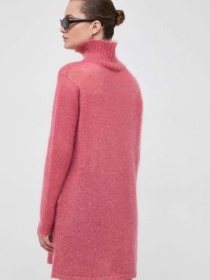 Oversized vlněné mini šaty Liviana Conti růžové