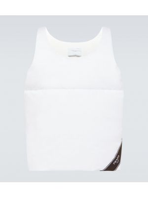 Péřová bavlněná vesta Prada bílá