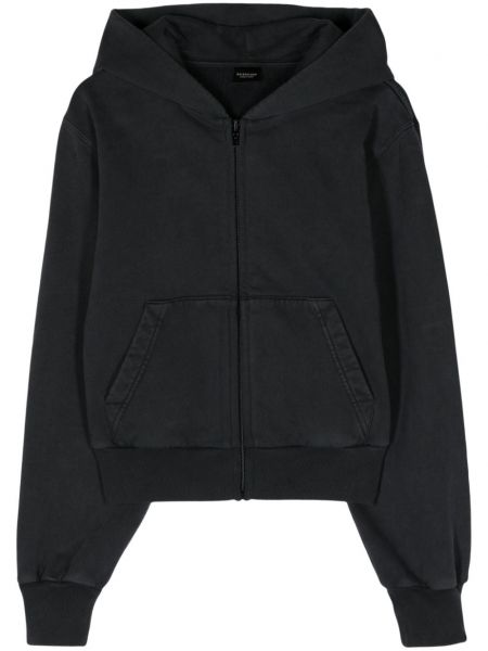 Mikina s kapucí na zip Balenciaga černá