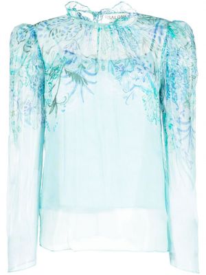 Bluza s cvetličnim vzorcem s potiskom Saloni