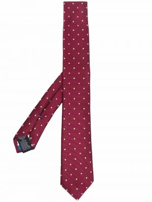 Corbata con bordado con lunares Paul Smith rojo