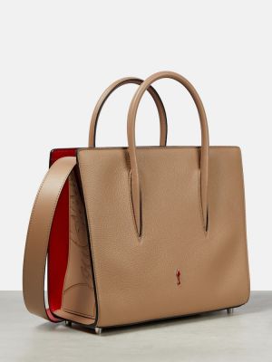 Leder shopper handtasche Christian Louboutin beige