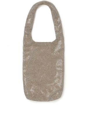 Τσάντα shopper από διχτυωτό με πετραδάκια Kara