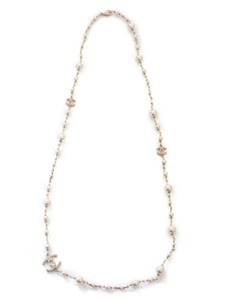 Ogrlica z perlami Chanel Pre-owned zlata