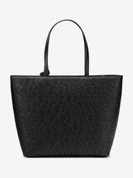 Shopper handtasche mit reißverschluss Armani Exchange schwarz
