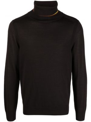 Vlnený sveter z merina Paul Smith hnedá