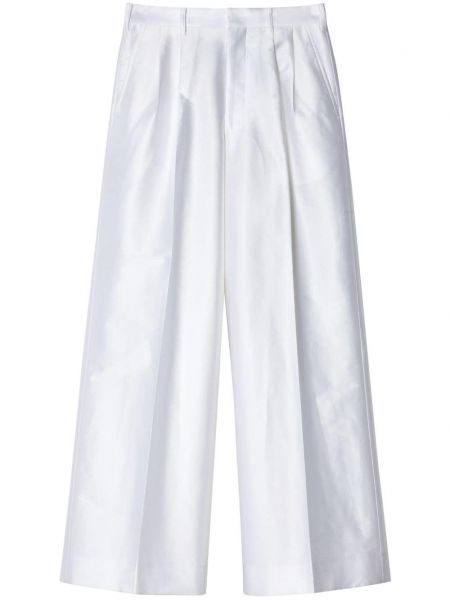 Pantaloni din satin Junya Watanabe alb