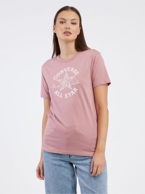 Květinové tričko Converse růžové