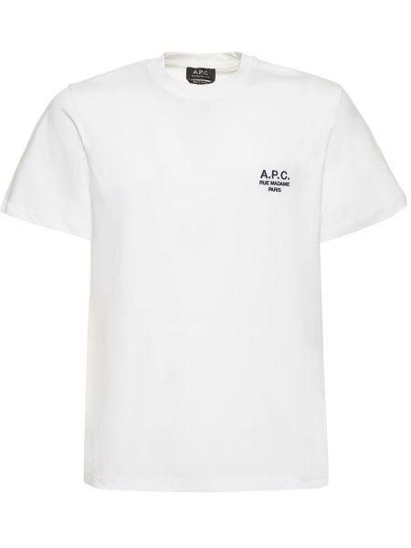 Camiseta de algodón A.p.c. blanco
