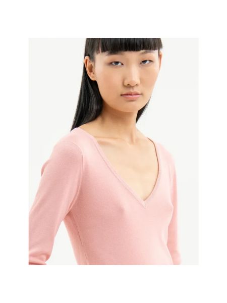 Sweter z dżerseju Fracomina różowy