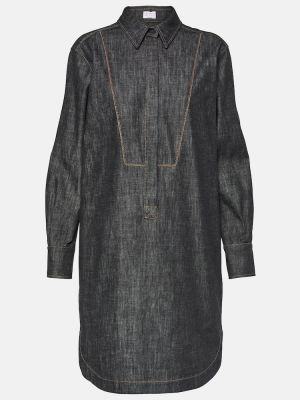 Džínsové šaty Brunello Cucinelli čierna