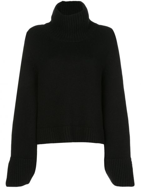 Kašmira džemperis ar augstu apkakli Khaite melns