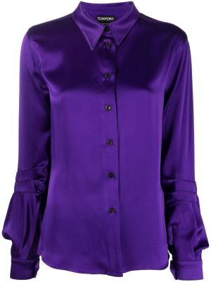 Košeľa na gombíky Tom Ford fialová