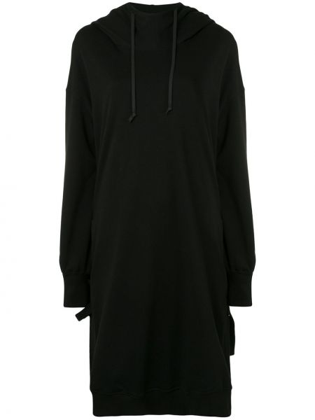 Vestido con cordones con capucha Yohji Yamamoto negro