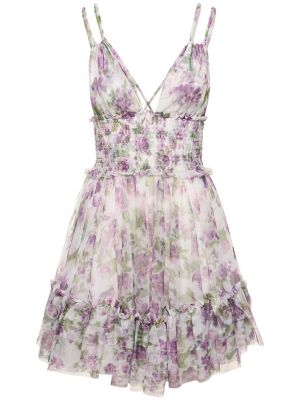 Mini suknele iš tiulio Philosophy Di Lorenzo Serafini violetinė