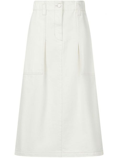 Bavlnený trapézová sukňa Studio Tomboy biela