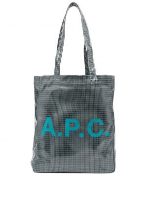 Trykt shoppingbag A.p.c. grønn