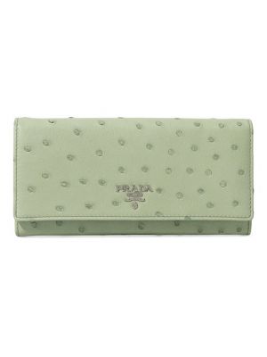 Кожаный кошелек Prada зеленый