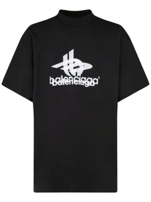 Bavlněné tričko Balenciaga černé
