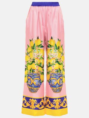 Pantaloni cu talie înaltă cu imagine Dolce&gabbana