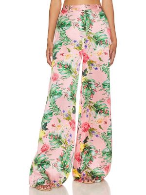Pantalones de flores con estampado tropical L'agence rosa