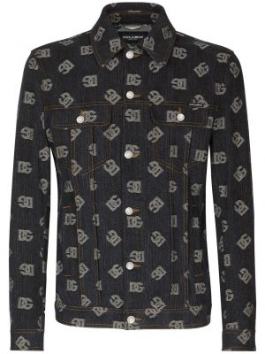 Jacquard jeansjacke Dolce & Gabbana schwarz