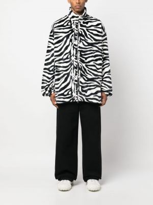 Mantel mit reißverschluss mit zebra-muster Vetements