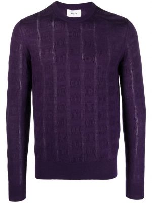 Žakárový sveter s okrúhlym výstrihom Bally fialová