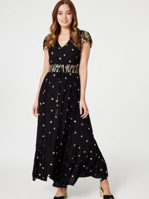 Платье с открытой спиной с вырезом на спине с пайетками Izabel London черное
